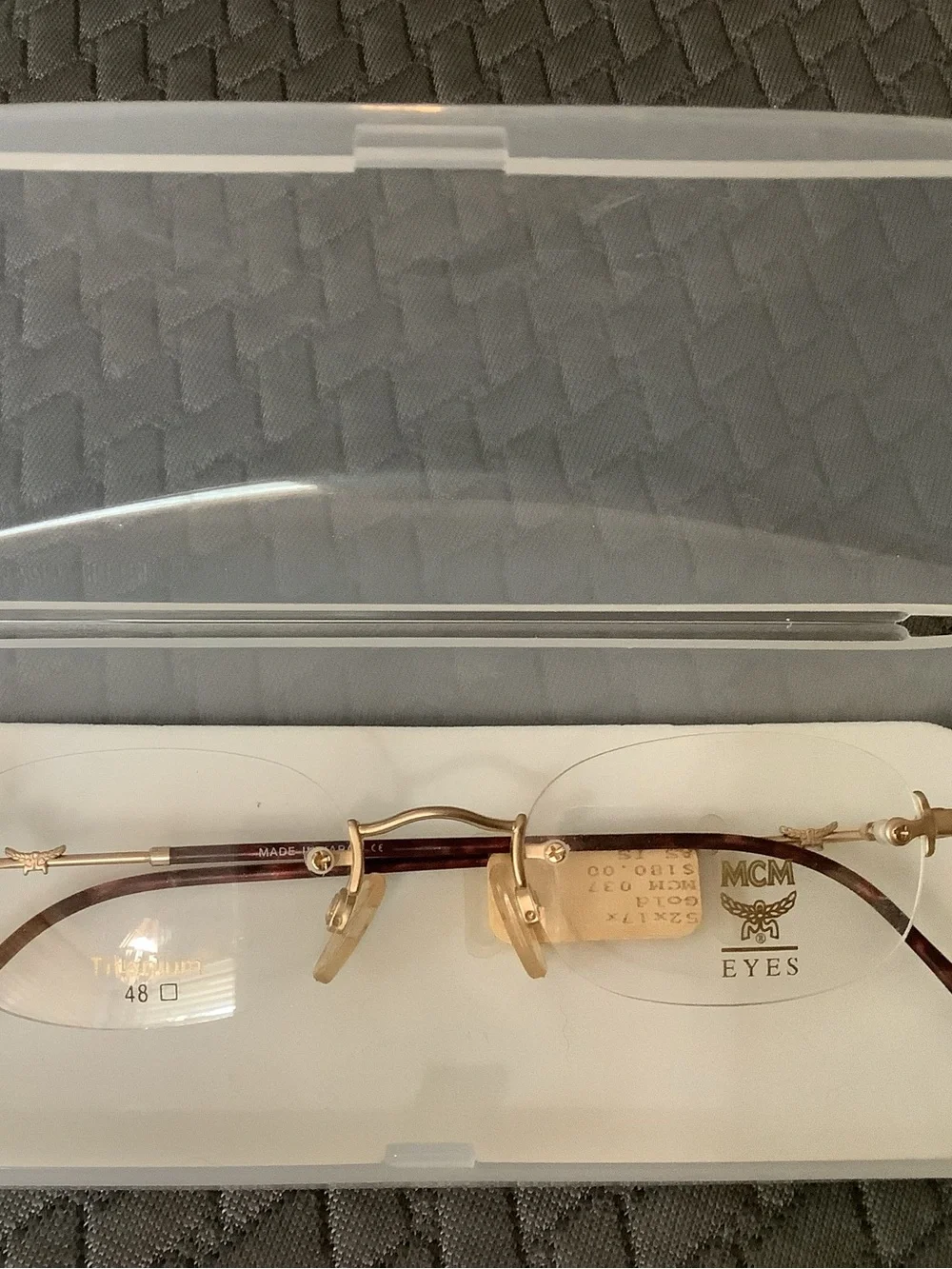 MCM Rimless Gold Frame Glasses with Brown Temples